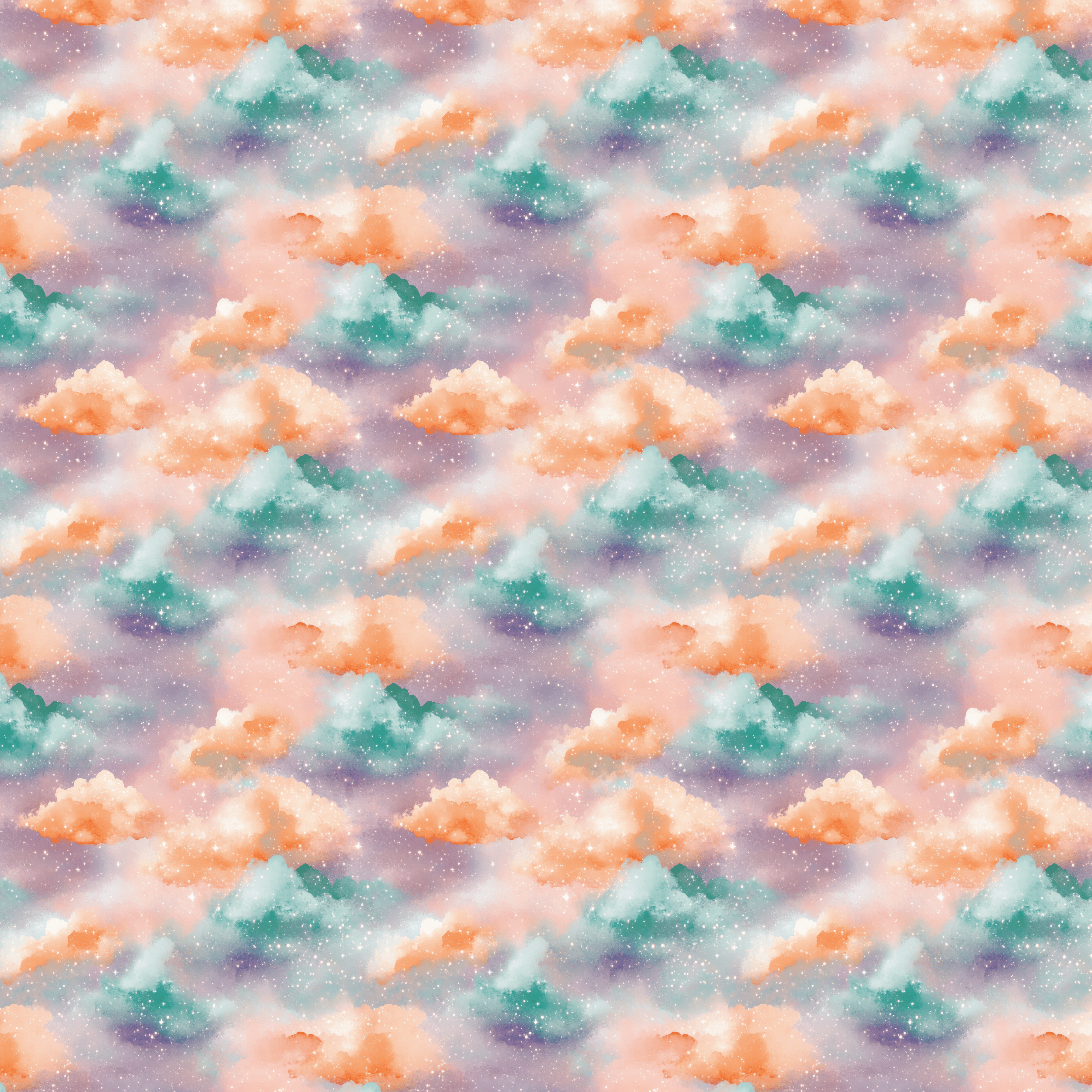 P1185 | Peachy Mint Clouds Pattern Acrylic Sheets - CMB Pattern Acrylic